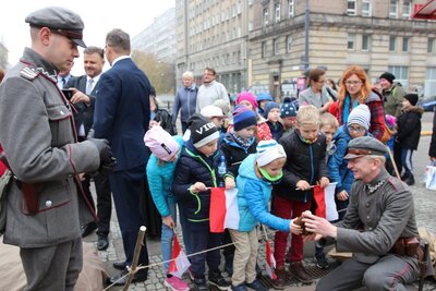 Marszałek Piłsudski otwiera „Przystanek Niepodległość” – 5 listopada 2018. Fot. Aleksandra Wierzchowska (IPN)