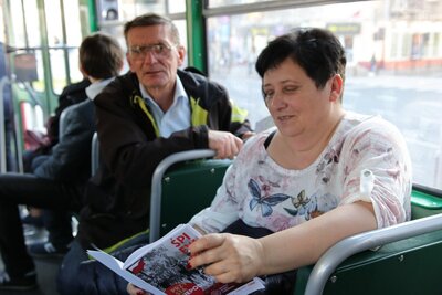 Tramwaj linii „N” znów wyjechał w trasę! – 6 listopada 2018. Fot. Aleksandra Wierzchowska (IPN)