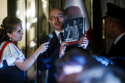 Uroczystość odsłonięcia popiersia Marszałka Piłsudskiego w Brukseli – 6 listopada 2018. Fot. Sławek Kasper (IPN)