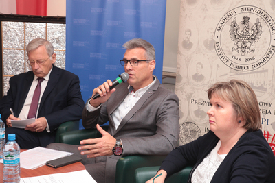 Dyskusja o stanie śledztwa dotyczącego zbrodni katyńskiej – Warszawa, 9 listopada 2018. Fot. Piotr Życieński (IPN)