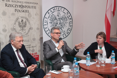 Dyskusja o stanie śledztwa dotyczącego zbrodni katyńskiej – Warszawa, 9 listopada 2018. Fot. Piotr Życieński (IPN)