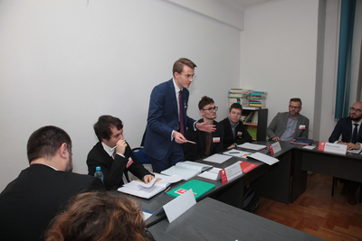 Turniej oksfordzkich debat historycznych dla studentów. Ćwierćfinał  – 22 listopada 2018. Fot. Piotr Życieński (IPN)