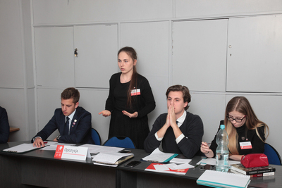 Turniej oksfordzkich debat historycznych dla studentów. Ćwierćfinał  – 22 listopada 2018. Fot. Piotr Życieński (IPN)