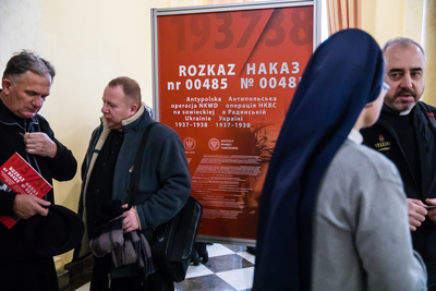 Otwarcie wystawy „Rozkaz nr 00485. Antypolska operacja NKWD na sowieckiej Ukrainie 1937–1938” – Chmielnicki (Ukraina), 23 listopada 2018. Fot. Sławek Kasper (IPN)