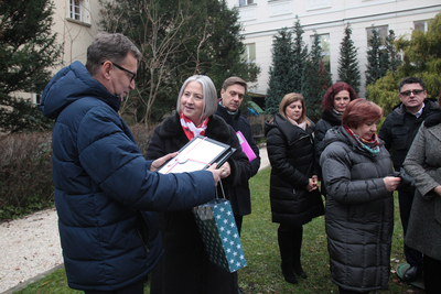 Sadzenie Dębów Niepodległości przy siedzibie Wspólnoty Polskiej – Warszawa, 26 listopada 2018. Fot. Piotr Życieński (IPN)
