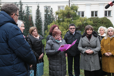 Sadzenie Dębów Niepodległości przy siedzibie Wspólnoty Polskiej – Warszawa, 26 listopada 2018. Fot. Piotr Życieński (IPN)