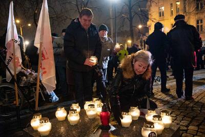 Miejskie obchody 37. rocznicy wprowadzenia stanu wojennego w Polsce - Łódź, 13 grudnia 2018 (fot. Sebastian Szwajkowski)