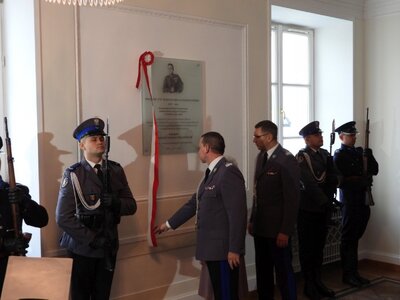 Odsłonięcie tablicy pamiątkowej patrona KSP – Warszawa, 9 stycznia 2019 (fot. Mateusz Niegowski)
