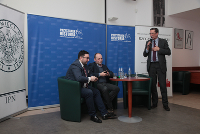 Dyskusja z cyklu „Kościół – Naród – Państwo, czyli niezwykły wiek XX w dziejach Polski” – Warszawa, 15 stycznia 2019. Fot. Piotr Życieński (IPN)
