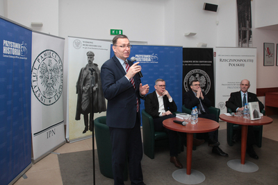 Dyskusja wokół książki Krzysztofa Langowskiego „O honor i sztandar który nas skupia” – Warszawa, 24 stycznia 2019. Fot. Piotr Życieński (IPN)