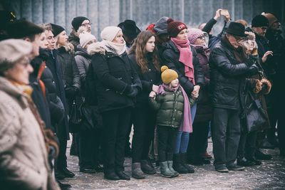 Uroczystości przy pomniku Bohaterów Getta – Warszawa, 27 stycznia 2019. Fot. Sławek Kasper (IPN)