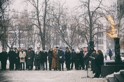 Uroczystości przy pomniku Bohaterów Getta – Warszawa, 27 stycznia 2019. Fot. Sławek Kasper (IPN)
