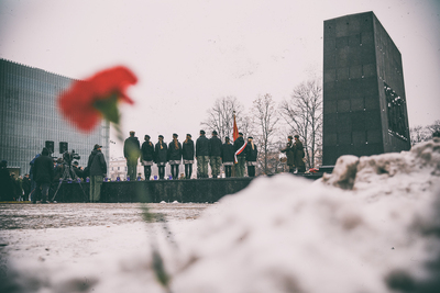 Uroczystości przy pomniku Bohaterów Getta – Warszawa, 27 stycznia 2019. Fot. Sławek Kasper (IPN)