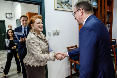 Spotkanie prezesa IPN Jarosława Szarka z Ambasador USA Georgette Mosbacher – Warszawa, 5 lutego 2019. Fot. Sławek Kasper (IPN)