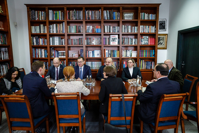 Spotkanie prezesa IPN Jarosława Szarka z Ambasador USA Georgette Mosbacher – Warszawa, 5 lutego 2019. Fot. Sławek Kasper (IPN)