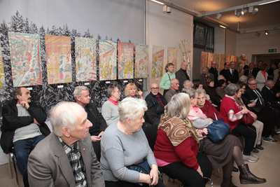 Wystawa prac Stanisława Kulona „Sybiracka Droga Krzyżowa mojej rodziny – lata 1939–1946” – Warszawa, 14 lutego 2019. Fot. Piotr Życieński (IPN)