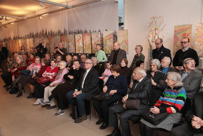 Wystawa prac Stanisława Kulona „Sybiracka Droga Krzyżowa mojej rodziny – lata 1939–1946” – Warszawa, 14 lutego 2019. Fot. Piotr Życieński (IPN)