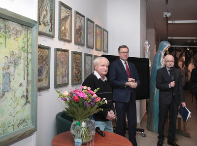 Wystawa prac Stanisława Kulona „Sybiracka Droga Krzyżowa mojej rodziny – lata 1939–1946” – Warszawa, 14 lutego 2019. Fot. Piotr Życieński (IPN)