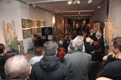 Wystawa prac Stanisława Kulona „Sybiracka Droga Krzyżowa mojej rodziny – lata 1939–1946” – Warszawa, 14 lutego 2019. Fot. Piotr Życieński (IPN)