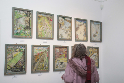 Wystawa prac Stanisława Kulona „Sybiracka Droga Krzyżowa mojej rodziny – lata 1939–1946” – Warszawa, 14 lutego 2019. Fot. Piotr Życieński (IPN)