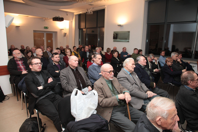 Z cyklu „Tajemnice bezpieki” dyskusja wokół książki Daniela Wicentego „Zgniłe jabłka, zepsute skrzynki i złe powietrze...” – Warszawa, 25 lutego 2019. Fot. Piotr Życieński (IPN)