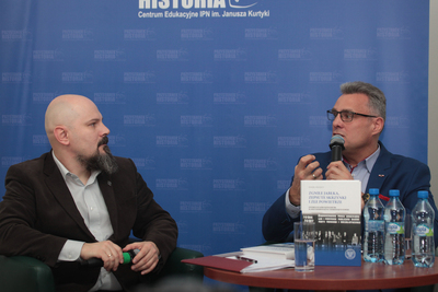 Z cyklu „Tajemnice bezpieki” dyskusja wokół książki Daniela Wicentego „Zgniłe jabłka, zepsute skrzynki i złe powietrze...” – Warszawa, 25 lutego 2019. Fot. Piotr Życieński (IPN)