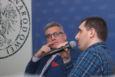 Z cyklu „Tajemnice bezpieki” dyskusja wokół książki Daniela Wicentego „Zgniłe jabłka, zepsute skrzynki i złe powietrze...” – Warszawa, 25 lutego 2019. Fot. Piotr Życieński (IPN)