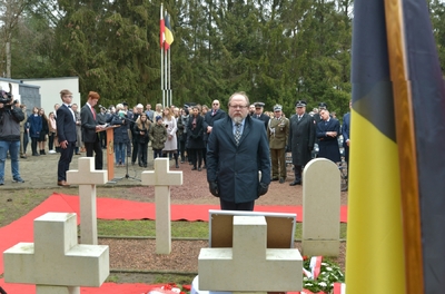 Uroczystości odsłonięcia tabliczki nagrobnej porucznika Mikołaja Kirkilewicza na cmentarzu w Lommel – 2 marca 2019 r fot. Grzegorz Fiedorczuk