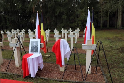 Uroczystości odsłonięcia tabliczki nagrobnej porucznika Mikołaja Kirkilewicza na cmentarzu w Lommel – 2 marca 2019 r fot. Grzegorz Fiedorczuk