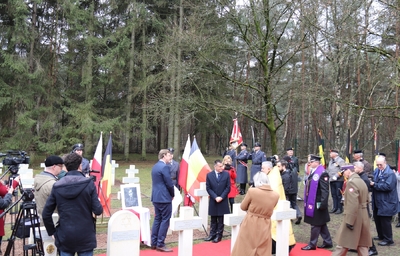Uroczystości odsłonięcia tabliczki nagrobnej porucznika Mikołaja Kirkilewicza na cmentarzu w Lommel – 2 marca 2019 r fot. Grzegorz Fiedorczuk