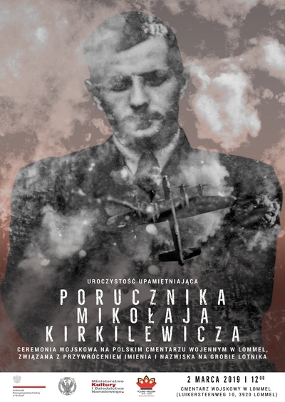 Uroczystości odsłonięcia tabliczki nagrobnej porucznika Mikołaja Kirkilewicza na cmentarzu w Lommel – 2 marca 2019 r fot. Grzegorz Fiedorczuk
