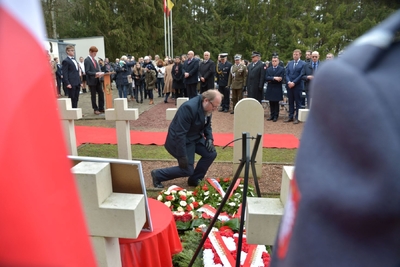 Uroczystości odsłonięcia tabliczki nagrobnej porucznika Mikołaja Kirkilewicza na cmentarzu w Lommel – 2 marca 2019 r fot. Grzegorz Fiedorczuk