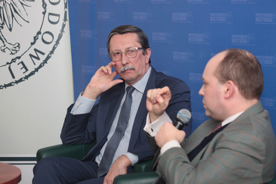 Dyskusja z cyklu „Kościół – Naród – Państwo, czyli niezwykły wiek XX w dziejach Polski” – Warszawa, 29 marca 2019. Fot. Piotr Życieński (IPN)