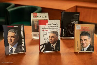 Prezentacja książki „Obudzić naród do wielkości... Wystąpienia Janusza Kurtyki przed Parlamentem RP 2005–2010” – Warszawa, 8 kwietnia 2019. Fot. Marcin Jurkiewicz (IPN)