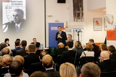 Prezentacja książki „Obudzić naród do wielkości... Wystąpienia Janusza Kurtyki przed Parlamentem RP 2005–2010” – Warszawa, 8 kwietnia 2019. Fot. Marcin Jurkiewicz (IPN)