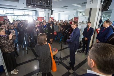 Otwarcie wystawy „Rozkaz nr 00485. Antypolska operacja NKWD na sowieckiej Ukrainie 1937–1938” – Winnica (Ukraina), 12 kwietnia 2019. Fot. Sławek Kasper (IPN)