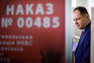 Otwarcie wystawy „Rozkaz nr 00485. Antypolska operacja NKWD na sowieckiej Ukrainie 1937–1938” – Winnica (Ukraina), 12 kwietnia 2019. Fot. Sławek Kasper (IPN)