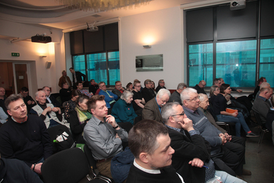 Dyskusja wokół książki Michała Ostapiuka „Komendant »Bury«. Biografia kpt. Romualda Adama Rajsa »Burego« 1913–1949” – Warszawa, 15 kwietnia 2019. Fot. Piotr Życieński (IPN)