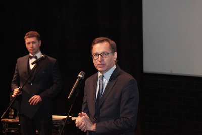 Prezes IPN Jarosław Szarek. Gala Finałowa 10. przeglądu filmowego Echa Katynia – 15 kwietnia 2019. Fot. Piotr Życieński (IPN)