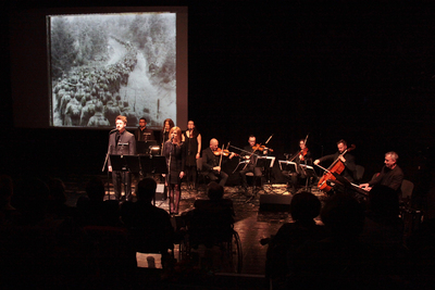 Spektakl muzyczno-teatralny „Kartki z Katynia”. Gala Finałowa 10. przeglądu filmowego Echa Katynia – 15 kwietnia 2019. Fot. Piotr Życieński (IPN)