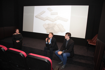 Panel dyskusyjny „Tożsamość ukryta w materii. Rola artefaktów w edukacji historycznej”. Od lewej: Aleksandra Kaiper-Miszułowicz, Kacper Ciesielski, Marcin Gawryszczak. Fot. Piotr Życieński (IPN)