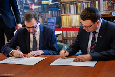 Podpisanie umowy o współpracy pomiędzy Instytutem Pamięci Narodowej a Muzeum Getta Warszawskiego – Warszawa, 17 kwietnia 2019. Fot. Marcin Jurkiewicz