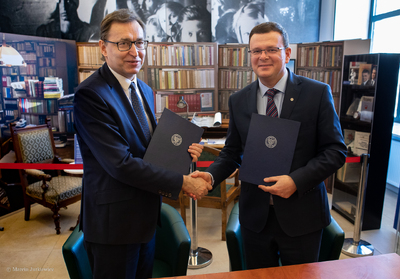 Podpisanie umowy o współpracy pomiędzy Instytutem Pamięci Narodowej a Muzeum Getta Warszawskiego – Warszawa, 17 kwietnia 2019. Fot. Marcin Jurkiewicz