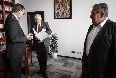 Prezes Federacji Organizacji Polskich w Nowej Południowej Walii Adam Gajkowski z wizytą w IPN – 24 kwietnia 2019