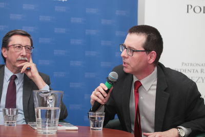 Z cyklu „Kościół – Naród – Państwo, czyli niezwykły wiek XX w dziejach Polski” – dyskusja o gospodarce PRL – Warszawa, 24 kwietnia 2019. Fot. Piotr Życieński (IPN)