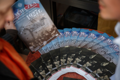 Projekcja filmu dokumentalnego „Z wycieczki Stowarzyszenia Weteranów do Polski” – Wilno, 25 kwietnia 2019. Fot. Sławek Kasper (IPN)