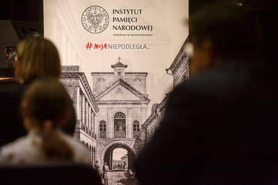 Projekcja filmu dokumentalnego „Z wycieczki Stowarzyszenia Weteranów do Polski” – Wilno, 25 kwietnia 2019. Fot. Sławek Kasper (IPN)