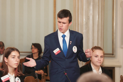 Turniej oksfordzkich debat historycznych dla młodzieży polonijnej i polskiej mieszkającej poza granicami kraju – Warszawa, 27–28 kwietnia 2019. Fot. Piotr Życieński (IPN)