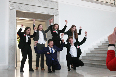 Turniej oksfordzkich debat historycznych dla młodzieży polonijnej i polskiej mieszkającej poza granicami kraju – Warszawa, 27–28 kwietnia 2019. Fot. Piotr Życieński (IPN)