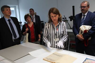 Przedstawiciele Komisji ds. Obrony i Bezpieczeństwa Izby Poselskiej Parlamentu Republiki Czeskiej z wizytą w Archiwum IPN – 23 maja 2019. Fot. Maciej Buźniak (IPN)